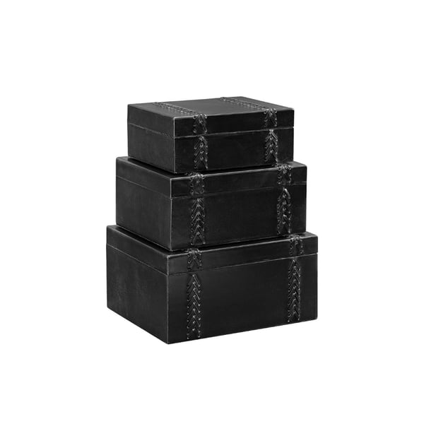 Mendoza Box L Leather black Artwood 