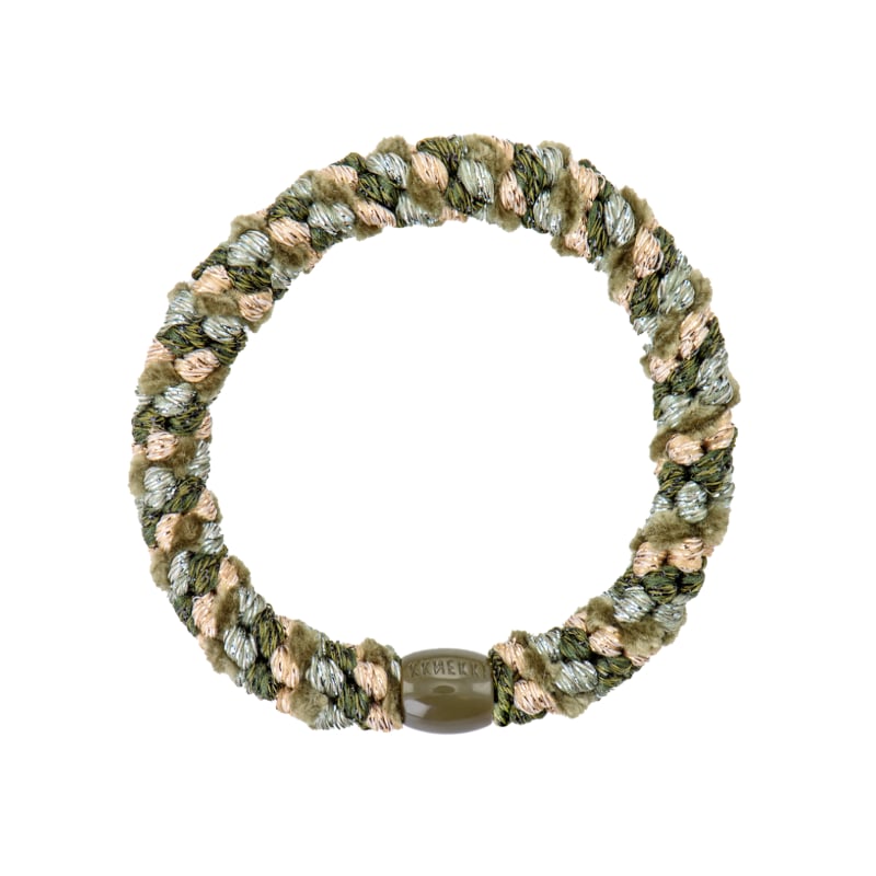 Kknekki green beige glitter hiuslenkki