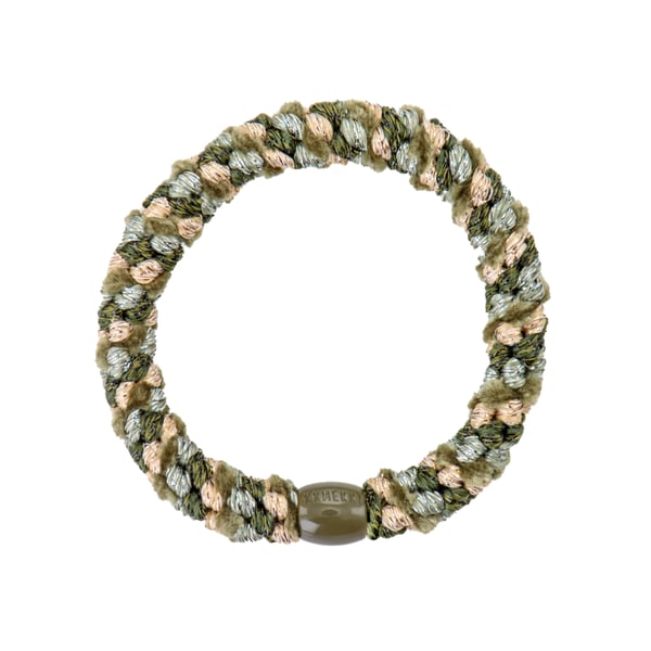 Kknekki green beige glitter hiuslenkki