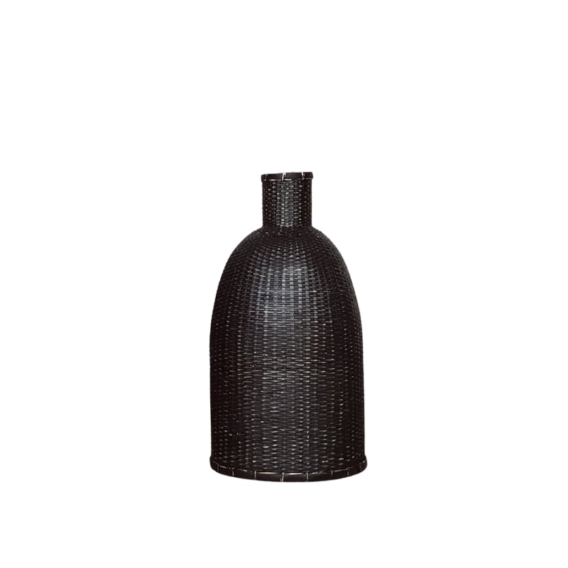 Henny Rattan Deco Bottle M black Noori Objects 