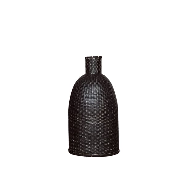 Henny Rattan Deco Bottle M black Noori Objects 