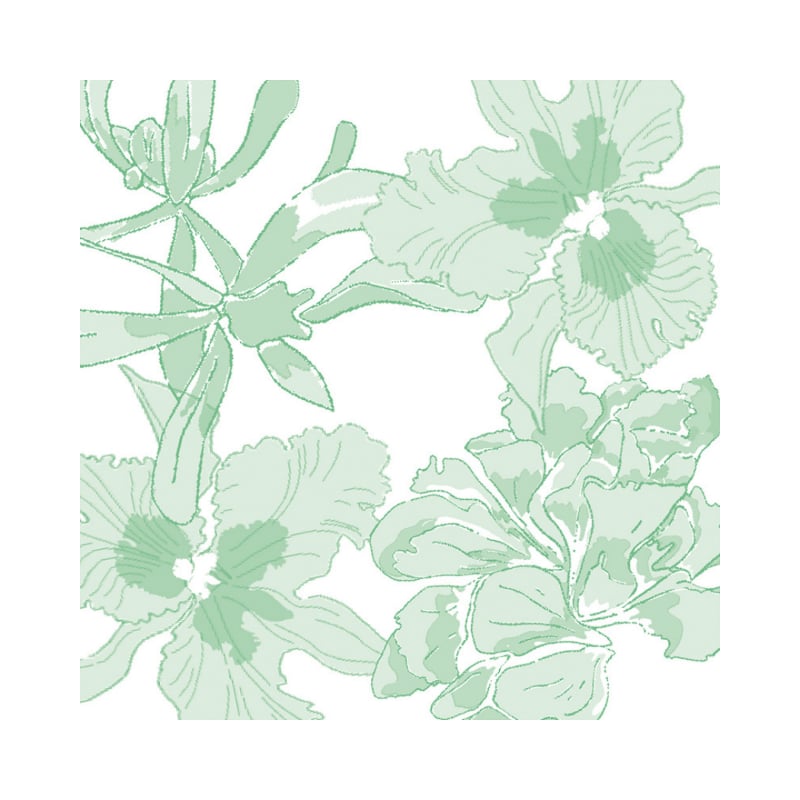 Lautasliina 20 kpl 40x40 Ethereal Flower vert d' eau Francoise Paviot