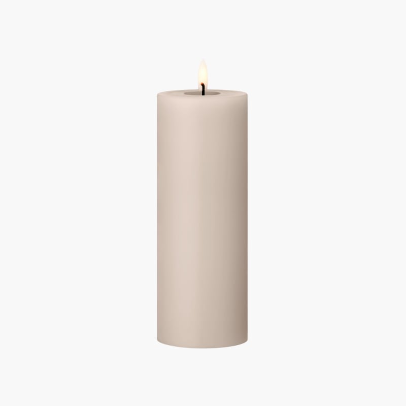 LED Pillar Candle 7,5x20 linen grey Ester & Erik 