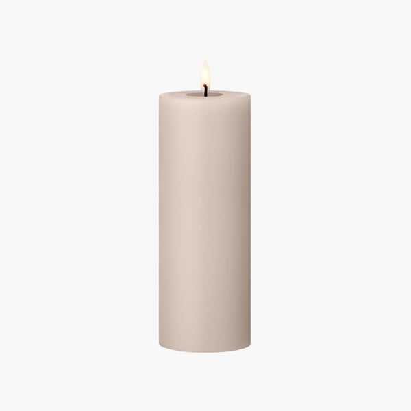 LED Pillar Candle 7,5x20 linen grey Ester & Erik 