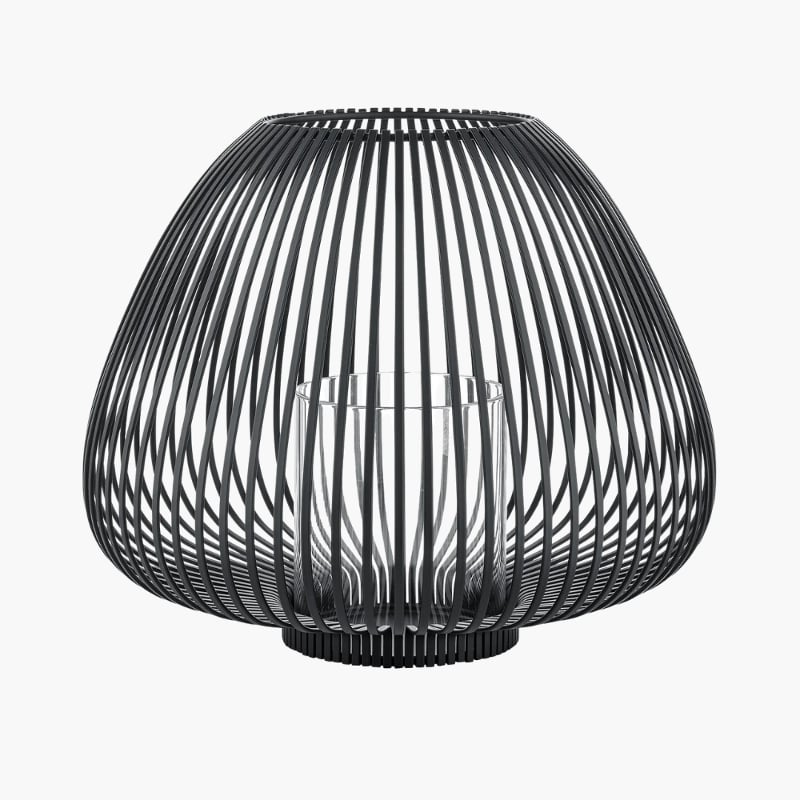 Lyva lyhty M musta, Blomus