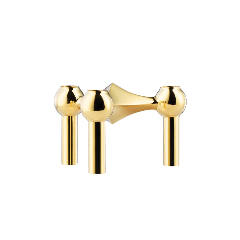 STOFF Nagel Candle Stand 3 pieces brass