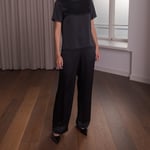 Wide Leg Satin Trousers black satiinihousut Original Story  — kuva 1