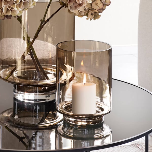 Optic Vase/Candleholder M topaz 