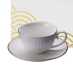Nippon White Gold Rim Cup + Saucer Star — kuva 1