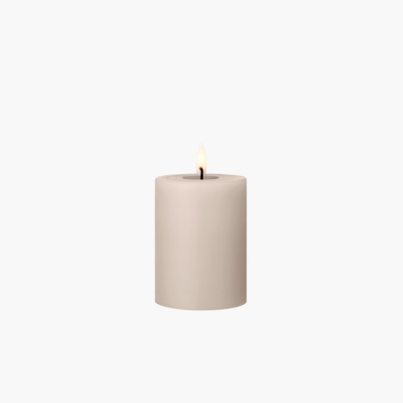 LED Pillar Candle 7,5x10 cm linen grey Ester & Erik 