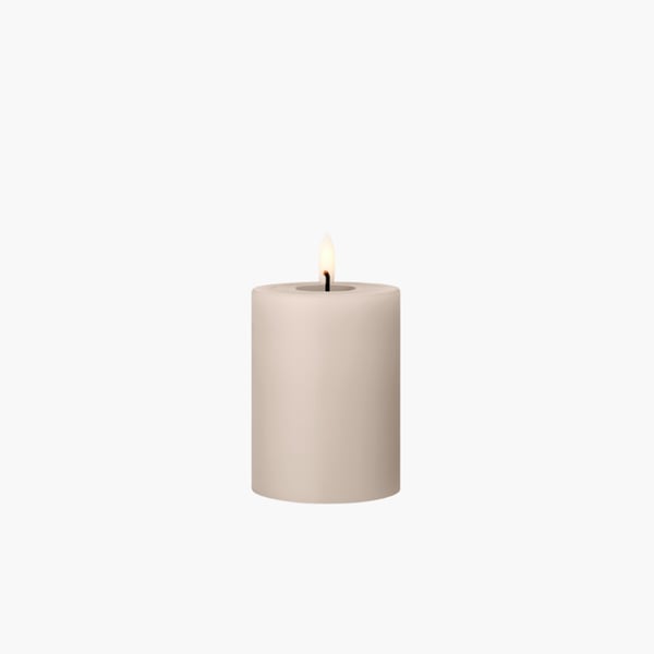 LED Pillar Candle 7,5x10 cm linen grey Ester & Erik 