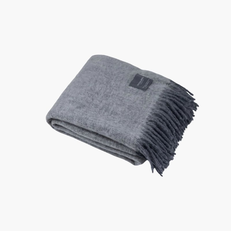 Mohair Blanket skiffer & white Stacklebergs 