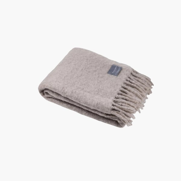 Kid Mohair Throw light taupe 