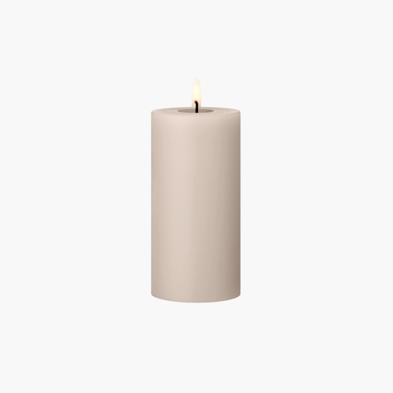 LED Pillar Candle 7,5x15 cm linen grey Ester & vErik 