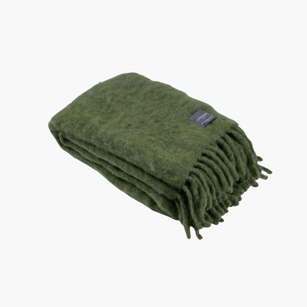Kid Mohair Throw cedar green Stackelbergs 