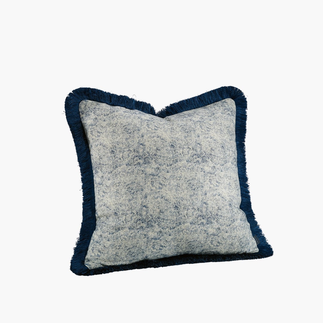 Easton indigo CC with Fringe 50x50 tyynynpäällinen Artwood — kuva 1