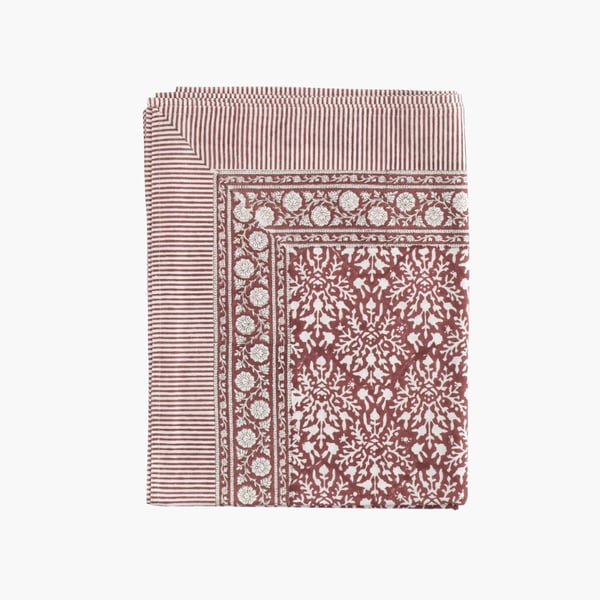 Cotton Tablecloth Snowflake 170x270 red Chamois 