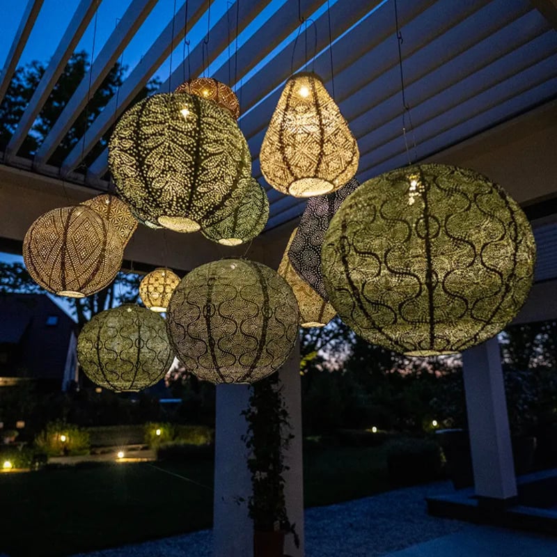 Vaaleanvihreä aurinkokennolyhty Mandela Lampshade 28Ø, Lumiz — kuva 4