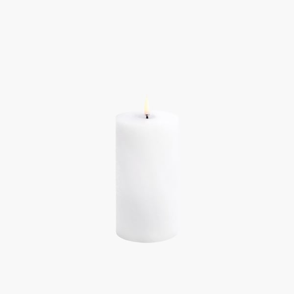 Melted Led Pillar Candle white 7,8x15 Uyuni 