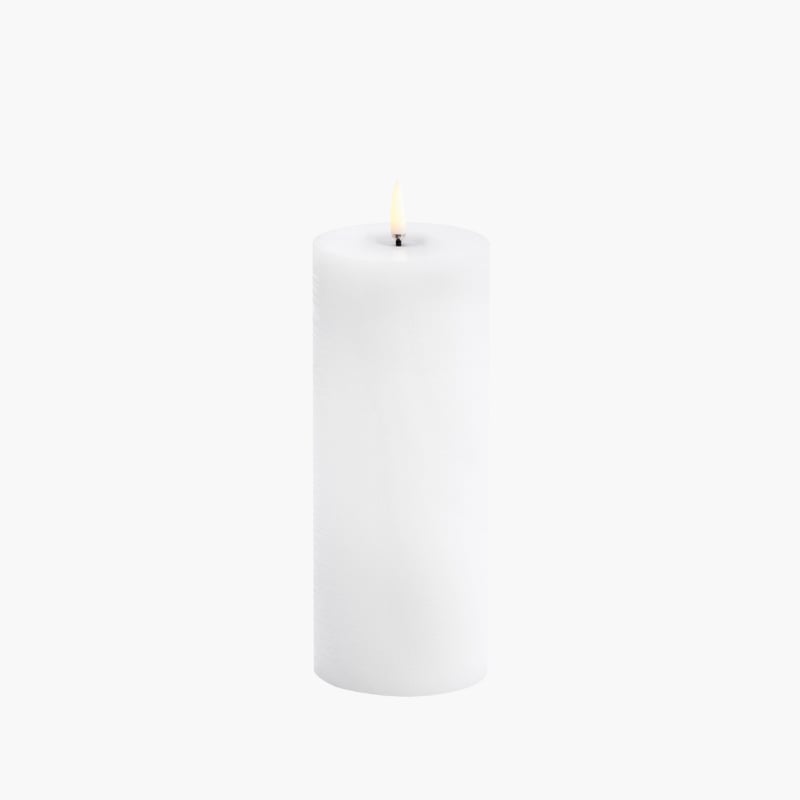 Melted Led Pillar Candle 7,8x20 white Uyuni 