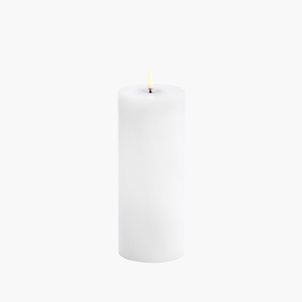 Melted Led Pillar Candle 7,8x20 white Uyuni 