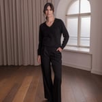 Kaira V-neck Brushed Cashmere Sweater black Original Story  — kuva 1