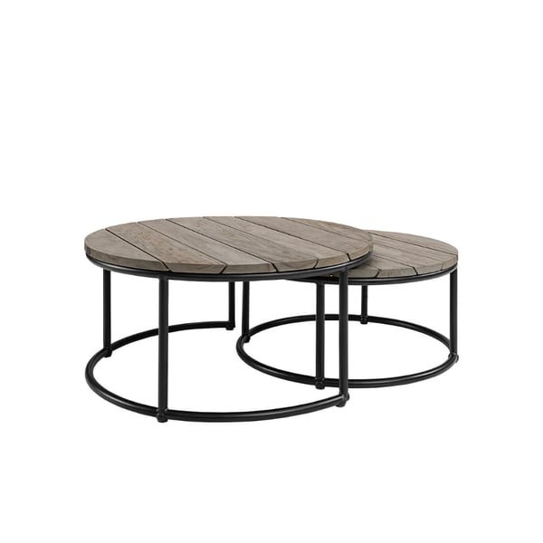 Anson Round Coffee Table 2-set charcoal grey Artwood
