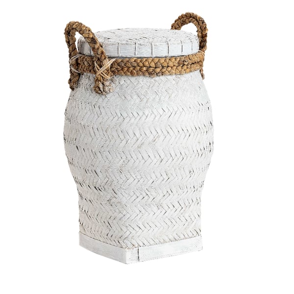 Davao Snake Basket L White Artwood