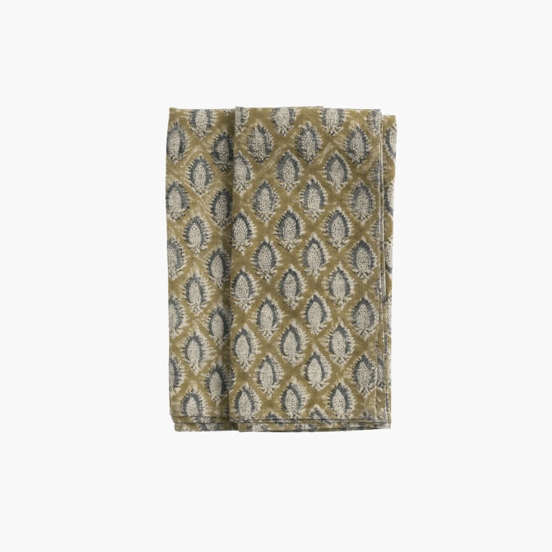 Linen Napkins Cypress Parrot ochre 2 pcs Chamois 