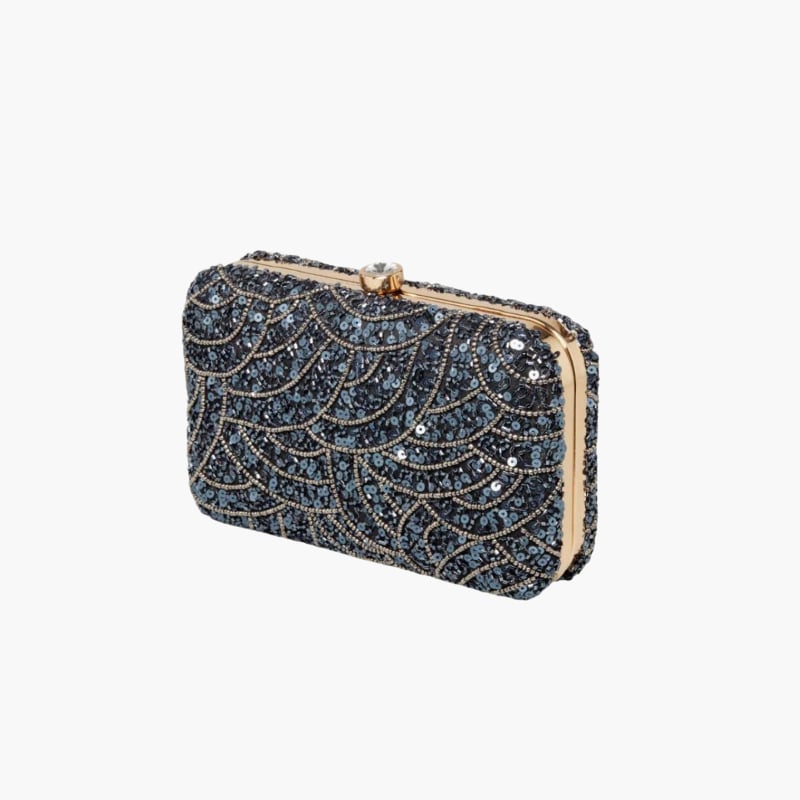 Candra Beaded Clutch noir