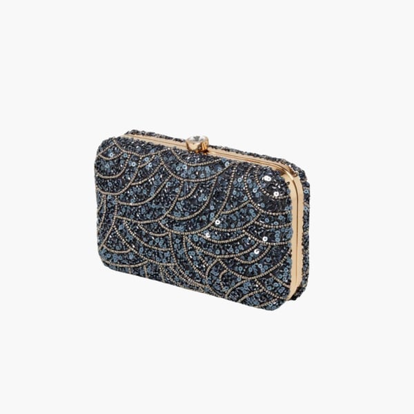 Candra Beaded Clutch noir