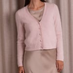 Long Sleeve Cashmere Cardigan V-neck pale pink Original Story  — kuva 2