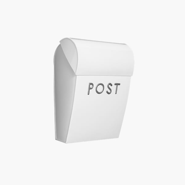 Postilaatikko iso lukollinen valkoinen /hopea teksti Bruka Design