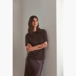 Short Sleeved Cashmere Sweater dark chocolate Original Story  — kuva 2
