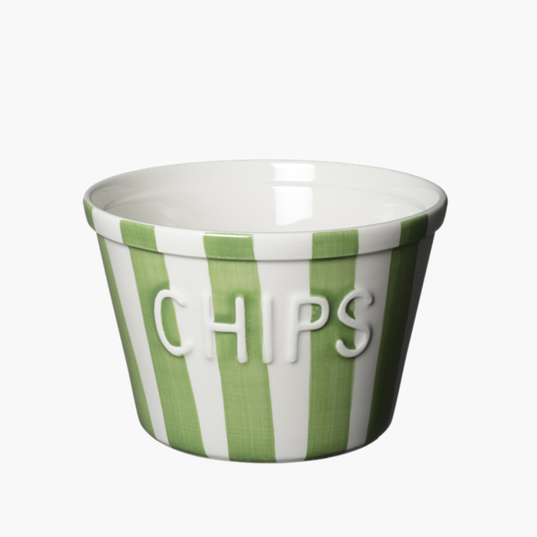 Vihreäraidallinen Chips kulho Bruka Design