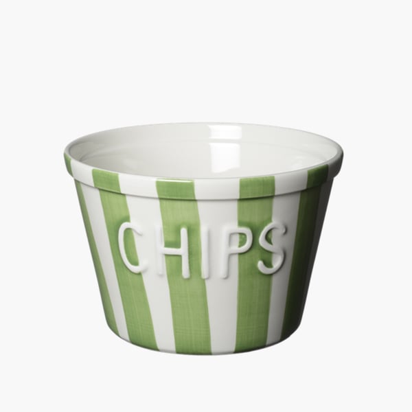 Vihreäraidallinen Chips kulho Bruka Design