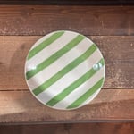 Lautanen Capri raidallinen 22 cm vihreä  — kuva 1