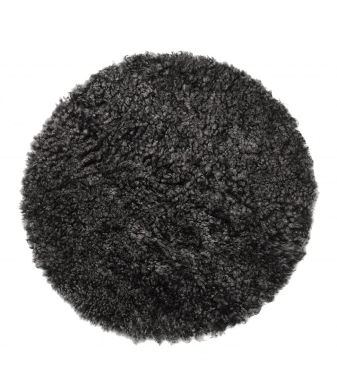 Curly Chair Cover round dark grey Skinnwille