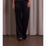 Wide Leg Satin Trousers black satiinihousut Original Story  — kuva 2