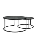 Reeves Coffee Table S/2 black Glass Artwood — kuva 3