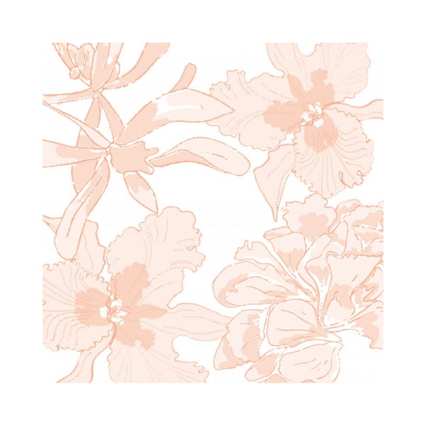 Lautasliina 20 kpl 40x40 Ethereal Flower rose Francoise Paviot