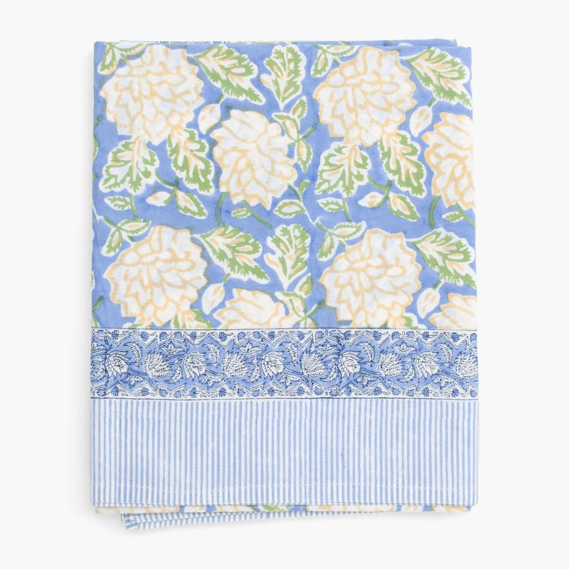 Dahlia Blue & Yellow -pöytäliina 170x350cm, Chamois