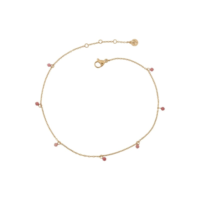 Summer Beads Chain Anklet pink gold Edblad 