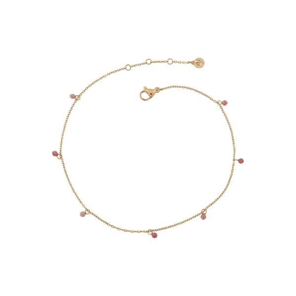 Summer Beads Chain Anklet pink gold Edblad 