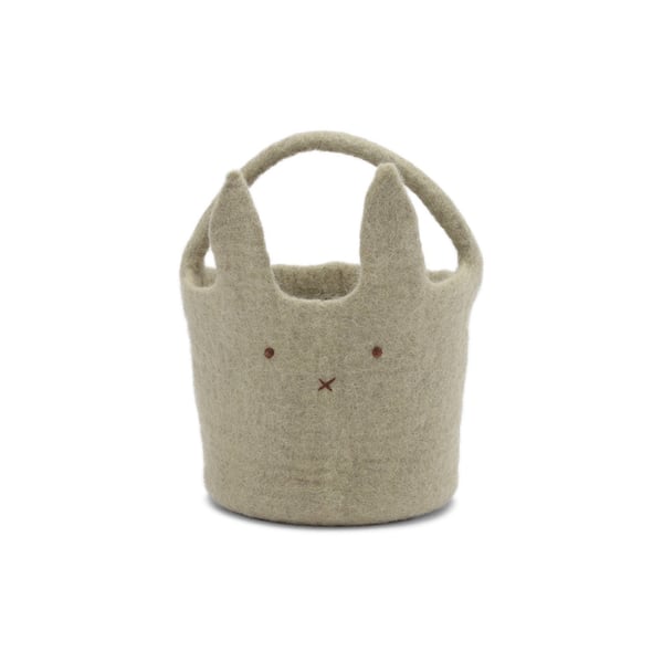 Huopainen pupukori Big Bunny Basket dusty green, Gry & Sif 