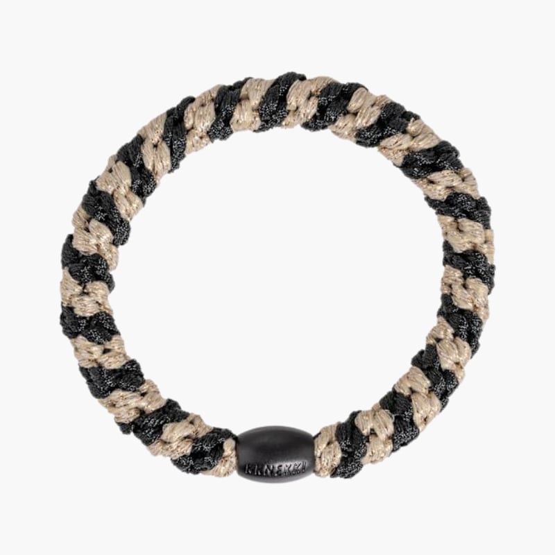 Kknekki black-beige glitter stripe hiuslenkki