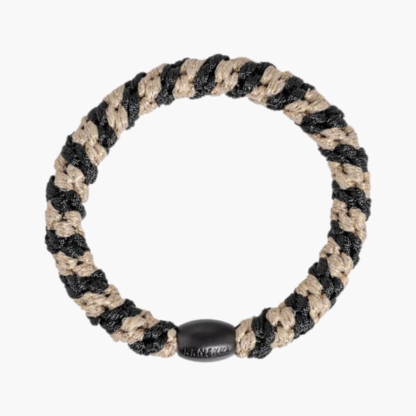 Kknekki black-beige glitter stripe hiuslenkki