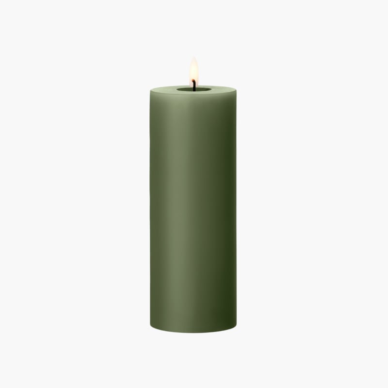 LED Pillar Candle 7,5x20 green soil Ester & Erik 