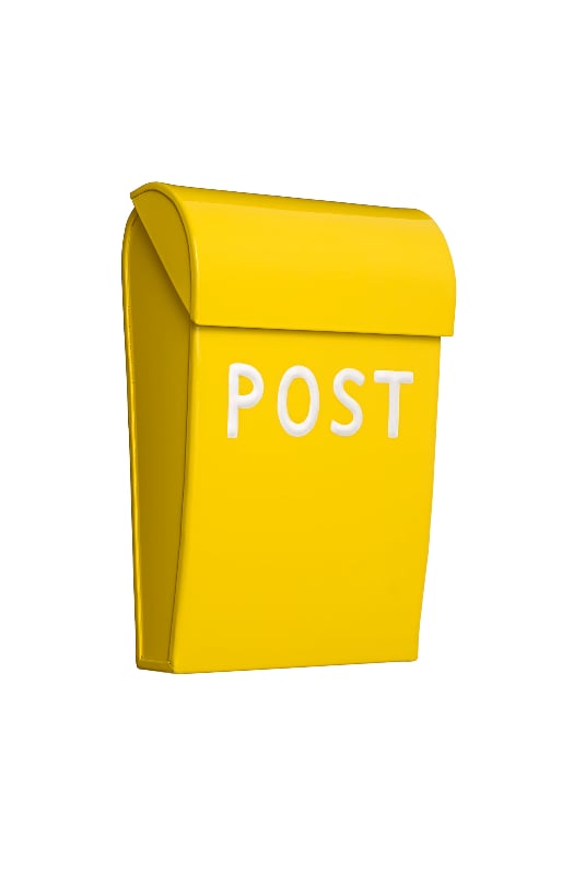 Postilaatikko mini keltainen Bruka Design