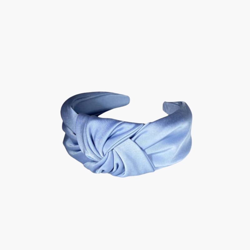 Bea Satin Knot Headband dusty blue 